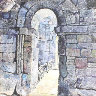 Derek Baker 1974, watercolour, signed and dated, St Lawrence Church Bradford on Avon Wiltshire 16" x 16", labels to the reverse 
