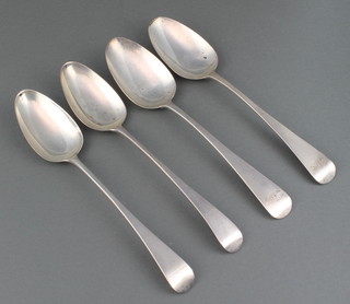 A George III silver table spoon London 1785 and 3 others 230 grams