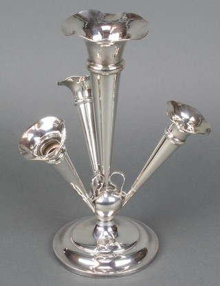 A silver 4 section epergne with tapered flutes Birmingham 1912 10 1/2" 
