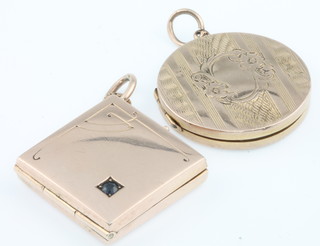 Two 9ct yellow gold lockets 