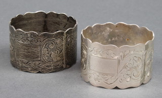 A pair of chased silver napkin rings Birmingham 1972 53 grams 