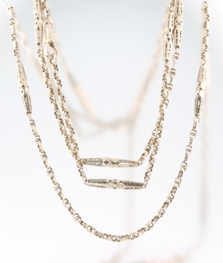 A 9ct yellow gold muff chain 57", 31.3 grams