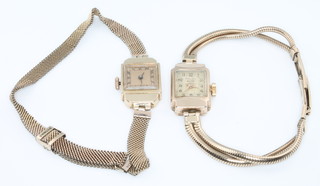 2 lady's 9ct yellow gold wristwatches 20 grams