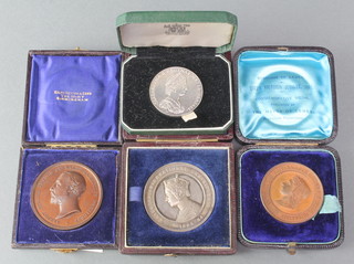 A bronze commemorative coin  Borough of Lewes Victoria Jubilee June 20th 1887 in a fitted case and 3 others 