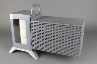 A Negretti and Zambra thermograph contained in a grey metal case, serial no. R/45066