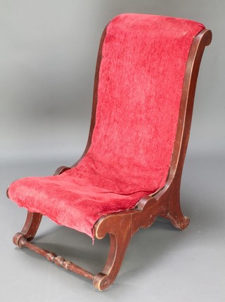 A Victorian mahogany show frame nursing chair 