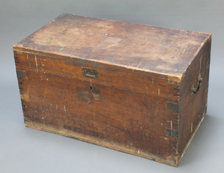 A 19th Century camphor brass banded trunk with hinged lid 18"h x 32"w x 17 1/2"d 