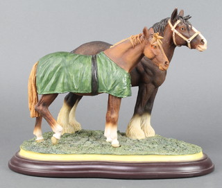 A Minster Giftware group of 2 horses by Richard Sefton 12" 