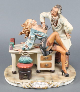 A Capodimonte group of a doctor examining his patient 11" 