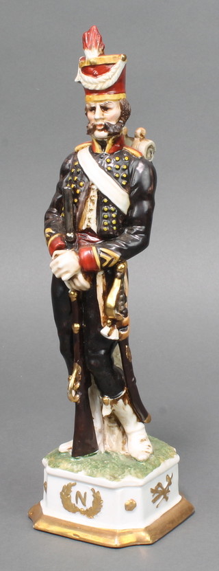 An Italian porcelain figure of a rifleman 12 1/2" 