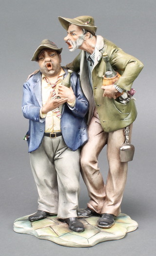 A Capodimonte group of 2 singing gentleman 10" 