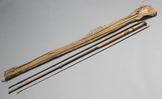 A 1920's Farlow 3 section salmon fishing rod 