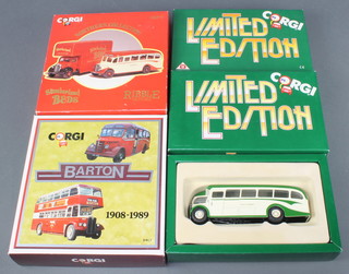 A Corgi Northern Collection Q57/1 model Slumberlands Beds motor coach boxed, ditto Barton 1908-1989 model motor coach and bus, 6 Corgi limited edition models of commercial vehicles, a motor coach removals van and 4 model vehicles boxed  