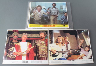 A collection of 1970's colour lobby cards for comedy films - Airplane, Stir Crazy, Life of Brian, Arthur and Gregory's Girl 