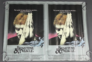 A collection of British late seventies and eighties quad and other size horror movie posters, Including - Brimstone and Treacle ( x2 ), Friday Thirteenth Part 2 ( x2 ), Inseminoid, The Strange Vengeance of Bosalie, Persecution, The Other,  What Became of Jack and Jill, Race With the Devil ( x2 ), Deadly Blessing, Wolfen and the The Helstrom Chronicle