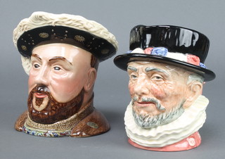 A Royal Doulton character jug Beefeater 6 1/2" and a Beswick ditto Henry VIII 2099 7" 