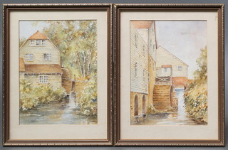 P Tuesley, watercolours, signed, "Plumpton Mill" and "Old Mill Hurstpierpoint" 7" x 5"  