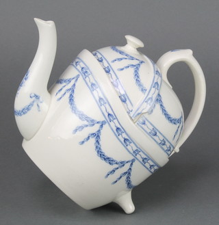 A Wedgwood Oaklands pattern patent teapot decorated with swags 7" 