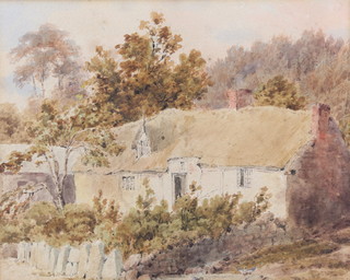 H Ninham, watercolour, unsigned, a country cottage 7" x 9" 