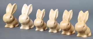 A Sylvac tan figure of a rabbit 1067 4" and 5 others 