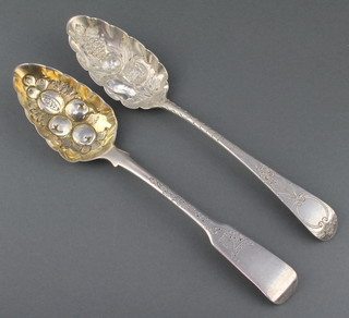 2 George III berry spoons -  London 1810 maker Alexander Hewat and London 1797 maker William Sumner 