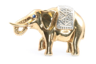 A 9ct gold gem set elephant brooch 7.1 grams
