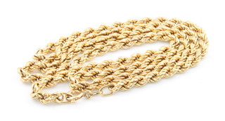 A 9ct  gold rope twist necklace 9.4 grams, 20" 