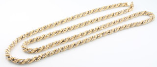 A 9ct gold rope twist necklace 19.5 grams, 23" long 