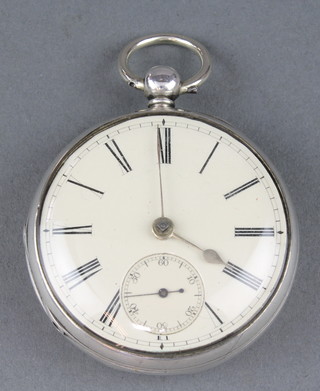 A gentleman's silver cased keywind pocket watch 