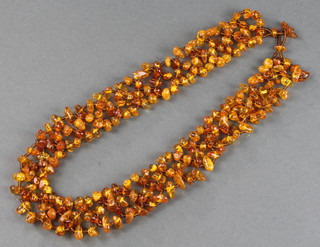 A natural amber bead choker 