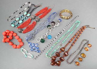 A quantity of bead necklaces etc