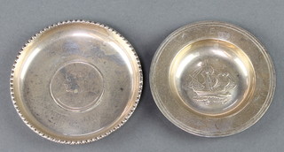 A silver Armada dish London 1969 3", a coin set dish, 85 grams 