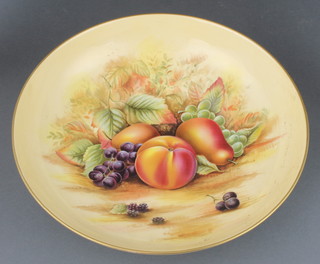 An Aynsley Orchard Gold bowl decorated with fruits 