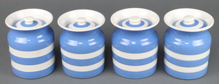 Four T G Green & Co lidded storage jars 5" 