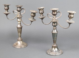 A pair of silver plated 3 light candelabra 13 1/2" 