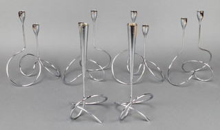 4 Black and Blum stylish 2 light candle holders and a pair of single ditto all or free form 