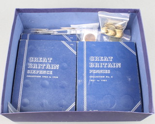 Minor UK copper coins and a quantity of coins in folders 