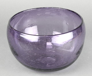 A Whitefriars lilac bubble bowl 0" 