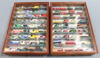 72 model commercial vehicles contained in 2 wall mounting display cabinets 27"h x 16"w 
