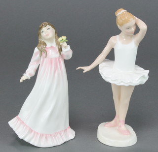 2 Royal Doulton figures - Little Ballerina HN3395 6 1/2" and Flowers For Mother HN3454 5 1/2" 