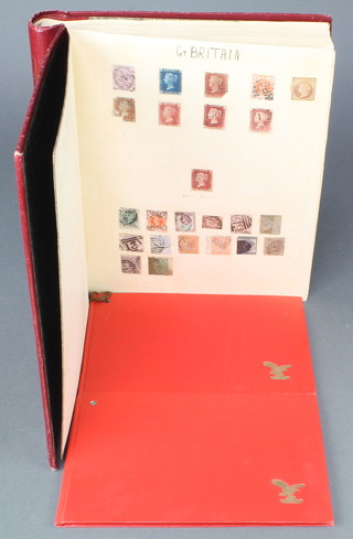 An album of World stamps including GB, Commonwealth and rest of the World, 2 red stock books of GB and Commonwealth stamps 