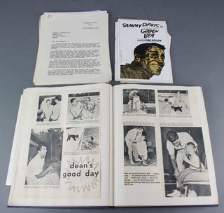 A scrap book relating to Dean Martin including photographs, letters, programmes 