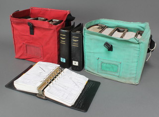 A complete set of Jeppesen airway manuals contained in 2 fabric holdalls 