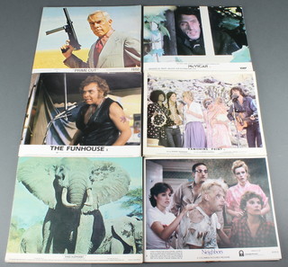 A large collection of various lobby cards for Prime Cut, Mcvicar, Paternity, The Funhouse, The Goodbye Girl,  Vanishing Point, Little Murders, The Waterbabies, King Elephant, Honky Tonk Freeway, When The Legends Die, Neighbors,  Escape From The Planet Of The Apes, 8" x 10" 