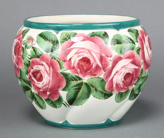 A Wemyss jardiniere decorated with roses 6 1/2" 