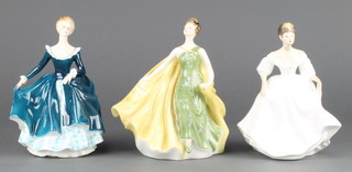 3 Royal Doulton figures - Alexandra 2398 8", Janine HN2461 8" and Angela HN238 9" 