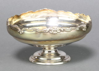 A silver pedestal bowl with fancy rim Birmingham 1926 5 1/4", 152 grams