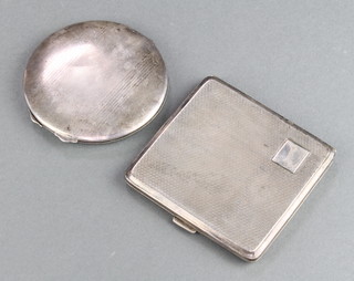 A silver engine turned compact Birmingham 1933 and a ditto cigarette case Birmingham 1927, gross weight 176 grams 