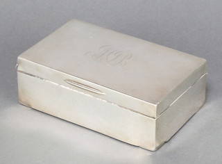A Victorian rectangular silver cigarette box London 1889 5 1/2" x 3 1/2" 