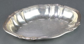A 1920's Swedish silver serving dish with fancy rim 11 ozs, 10" 